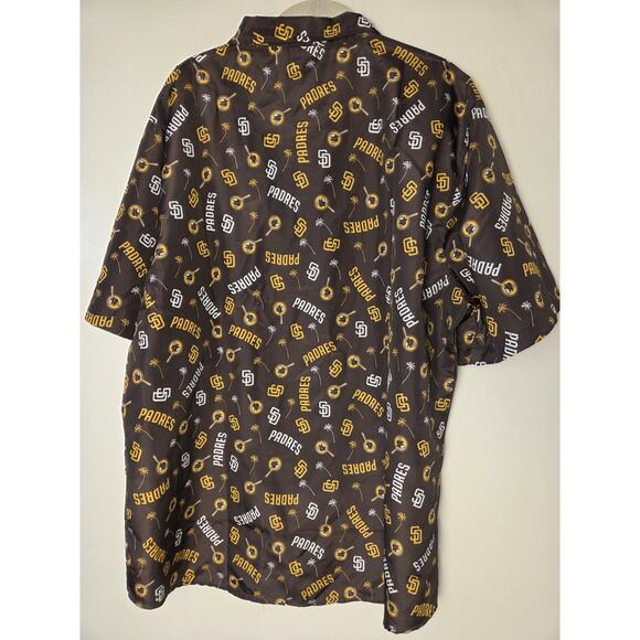 BDG MLB San Diego Padres Men's XL Button Front Brown Gold Polyester Southwest - Picture 4 of 7